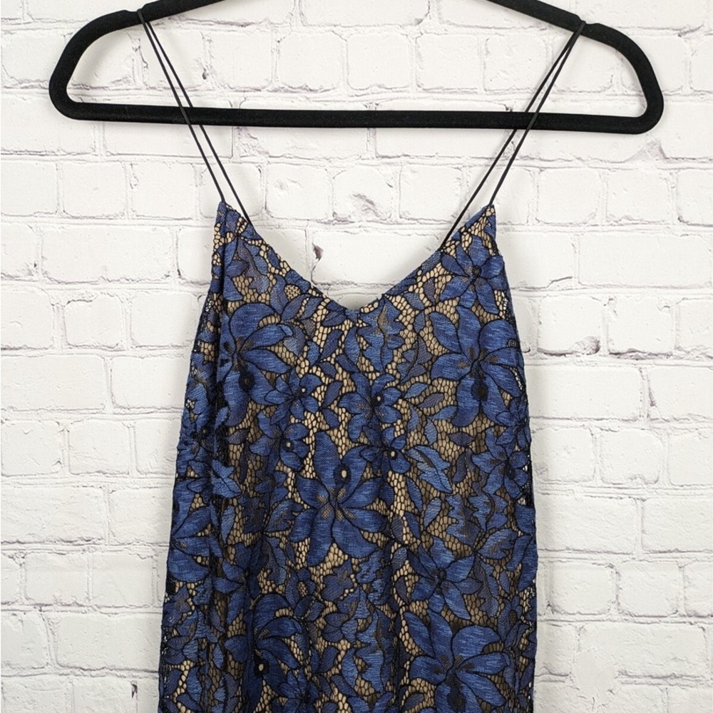 Moulinette Soeurs Elegant Blue Lace Maxi Dress